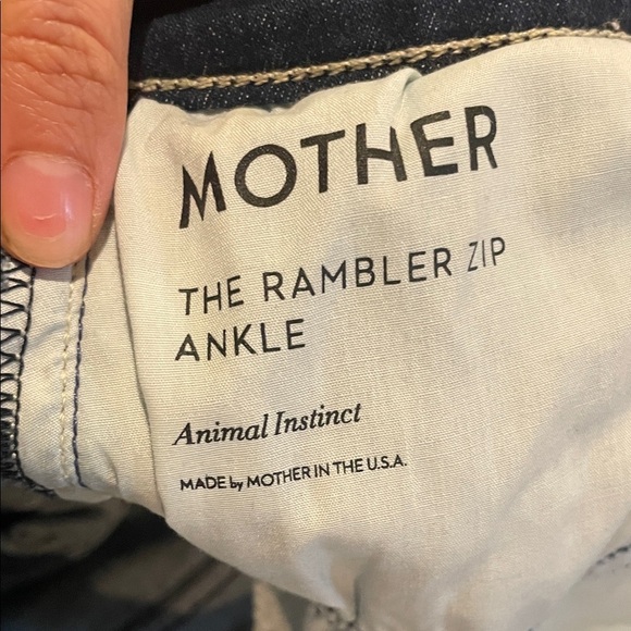 Women MOTHER The Rambler Zip Ankle Wide Straight Leg Jeans Wash Animal Instinct - Picture 8 of 9